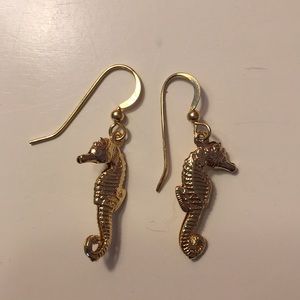 Gold seahorse earrings